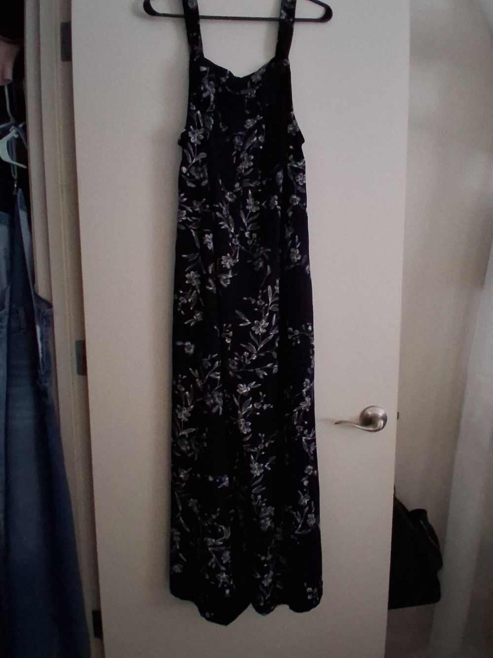 Floral Print Black Overalls - Sleeveless